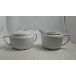 RARE Vintage KPM Cream and Sugar Set Plain White